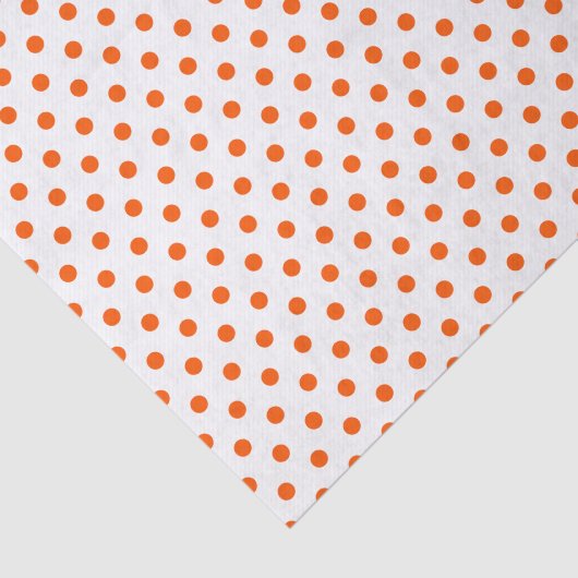 Merry and Bright Oranje Polka Dots on White Tissuepapier (Detail)