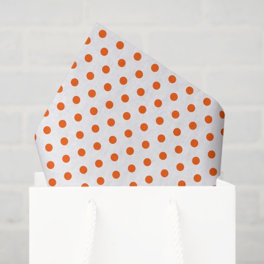 Merry and Bright Oranje Polka Dots on White Tissuepapier (Cadeauzakje)