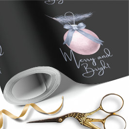 Merry and Bright Ornament Pastel Christmas Gift Cadeaupapier
