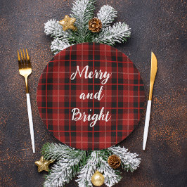 Merry and Bright papieren borden viering feestdage Bordje