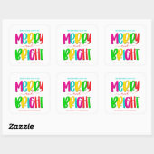 Merry and Bright Party Kerst sticker (Vel)