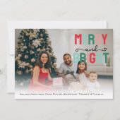 Merry and Bright Persoonlijke foto Feestdagenkaart (Voorkant)