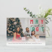 Merry and Bright Persoonlijke foto Feestdagenkaart (Staand voorkant)