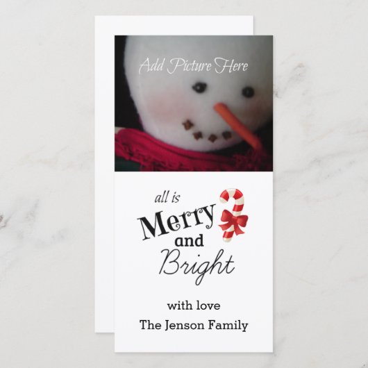 Merry and Bright Photo Card Feestdagenkaart (Voorkant / Achterkant)