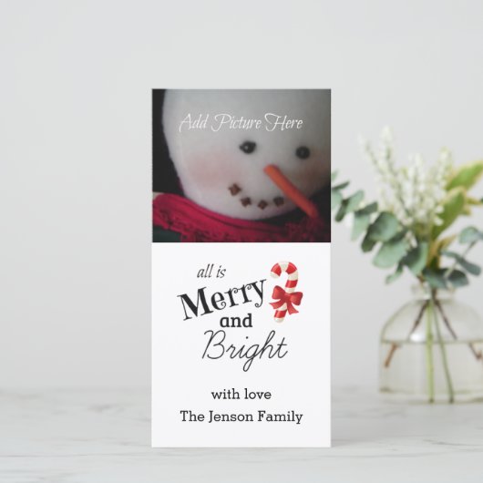 Merry and Bright Photo Card Feestdagenkaart (Staand voorkant)