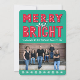 Merry and Bright Photo Card Feestdagenkaart