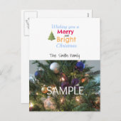 Merry and Bright Photo Card Feestdagenkaart (Voorkant / Achterkant)