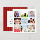 Merry and Bright Photo Collage Holiday Cards Feestdagenkaart (Voorkant / Achterkant)