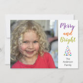 Merry and Bright Photo Feestdagenkaart (Voorkant)