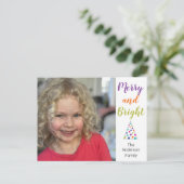 Merry and Bright Photo Feestdagenkaart (Staand voorkant)