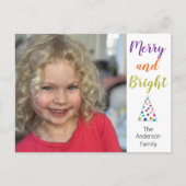 Merry and Bright Photo Feestdagenkaart (Voorkant)