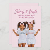 Merry And Bright Photo  Feestdagenkaart (Voorkant / Achterkant)