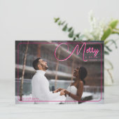 Merry and Bright Photo Feestdagenkaart (Staand voorkant)