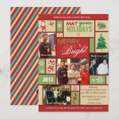 Merry and Bright Photo Holiday Cards Feestdagenkaart (Voorkant / Achterkant)