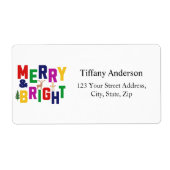 Merry and Bright Pine Reindeer Verzendadres Etiket (Voorkant)
