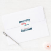 Merry and Bright pine tree forest Christmas Vierkante Sticker (Envelop)