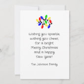 Merry and Bright Plat Feestdagenkaart (Achterkant)