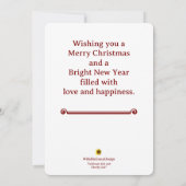 Merry and Bright Poinsettia Christmas Feestdagenkaart (Achterkant)