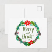 Merry and Bright Postcard Briefkaart (Voorkant / Achterkant)