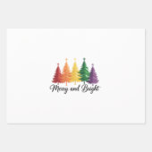 Merry And Bright Rainbow Christmas Tree Gay LGBTQ Inpakpapier Vel (Voorkant)