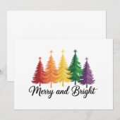 Merry And Bright Rainbow Christmas Tree Gay LGBTQ Kaart (Voorkant / Achterkant)