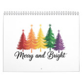 Merry And Bright Rainbow Christmas Tree Gay LGBTQ Kalender (Hoes)