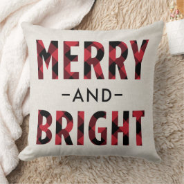 Merry and Bright Red Buffalo Pset Holiday Kussen
