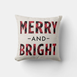 Merry and Bright Red Buffalo Pset Holiday Kussen