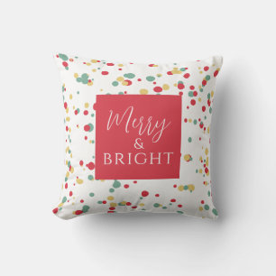 Merry and Bright Red Green Yellow Big Spatter Kussen