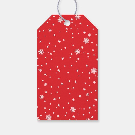 Merry and Bright Red Personalized Holiday Cadeaulabel (Achterkant)