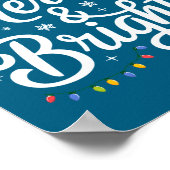 Merry And Bright Red Santa Hat Xmas Lights Holiday Poster (Hoek)