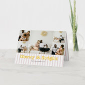 Merry And Bright Red Striped 10 Photo Folie Feestdagenkaart (Voorkant)