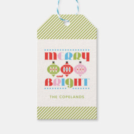 Merry and Bright Retro Persoonlijk Cadeaulabel