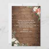 Merry and Bright Rustic Floral 4 Foto Kerstmis Feestdagenkaart (Achterkant)