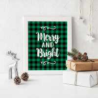 Merry and Bright Rustic Green Pset Holiday Wall