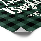 Merry and Bright Rustic Pine Pset Holiday Wall Poster (Hoek)