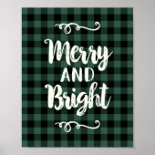 Merry and Bright Rustic Pine Pset Holiday Wall Poster (Voorkant)