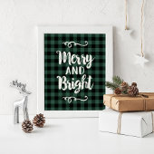 Merry and Bright Rustic Pine Pset Holiday Wall Poster