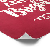 Merry and Bright Rustic Red Holiday Wall Poster (Hoek)