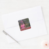 Merry and Bright Rustic Snowman Schattigee aangepa Vierkante Sticker (Envelop)