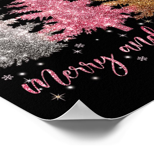 Merry And Bright Santa Christmas Tree Lights Pajam Poster (Hoek)