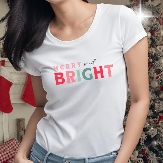 Merry and Bright - schattig kleurrijk T-shirt