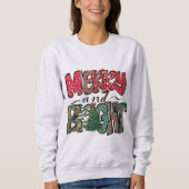 Merry and Bright – Schattigee Retro Familie Kerst Trui (Voorkant)