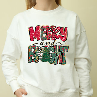 Merry and Bright – Schattigee Retro Familie Kerst Trui