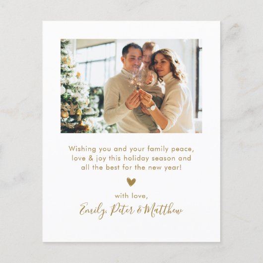 Merry and Bright Script 4 Photo Christmas-Kaart (Achterkant)