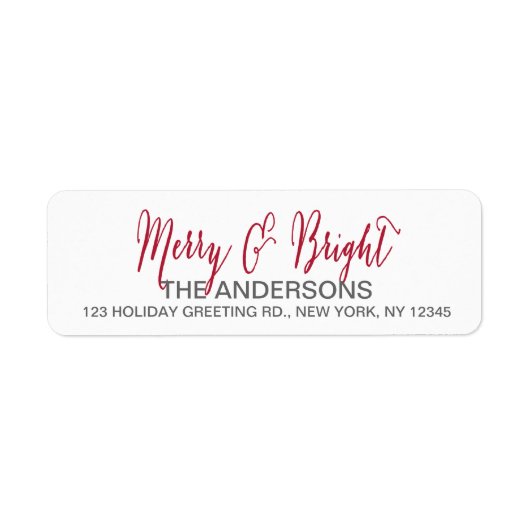 Merry and Bright Script Etiket (Voorkant)