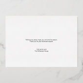 Merry and bright script Pine Holiday lampen Folie Feestdagenkaart (Achterkant)