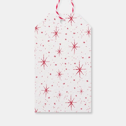 Merry and Bright Script Red Holiday Cadeaulabel (Achterkant)