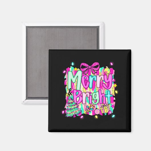 Merry And Bright Shirt Cute Christmas Holiday Men  Magneet (Voorkant / Achterkant)