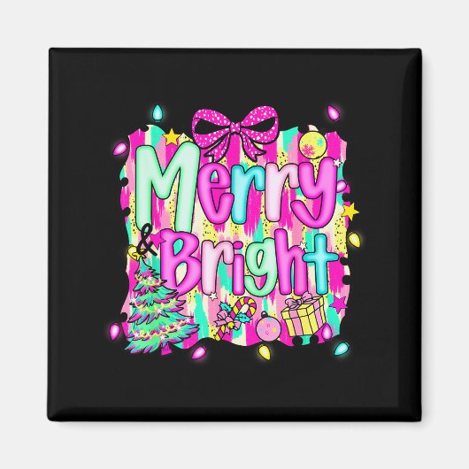 Merry And Bright Shirt Cute Christmas Holiday Men  Magneet (Voorkant)